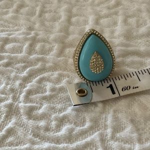 Paisley blue/gold ring